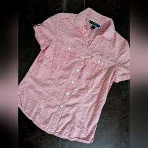 Karen Scott Red Striped Shirt